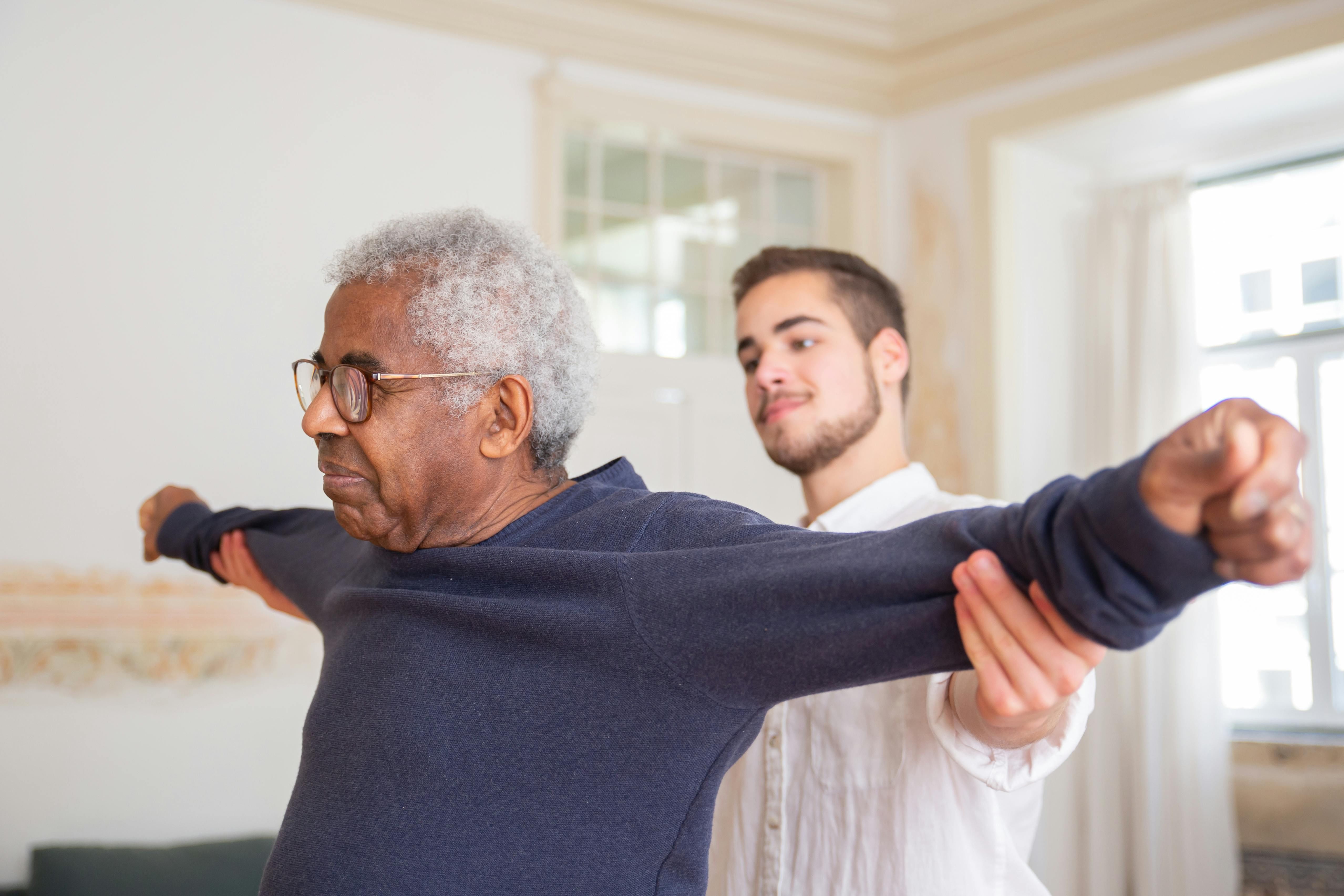 Resident in physical therapy session at The Waters of Castleton